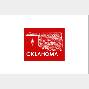 Oklahoma Map Posters and Art